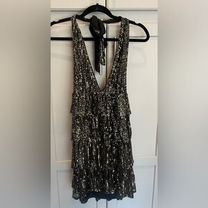 Black and Silver Sequin Dress